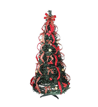 6' Pre-lit Pre-decorated Pop-up Artificial Christmas Tree